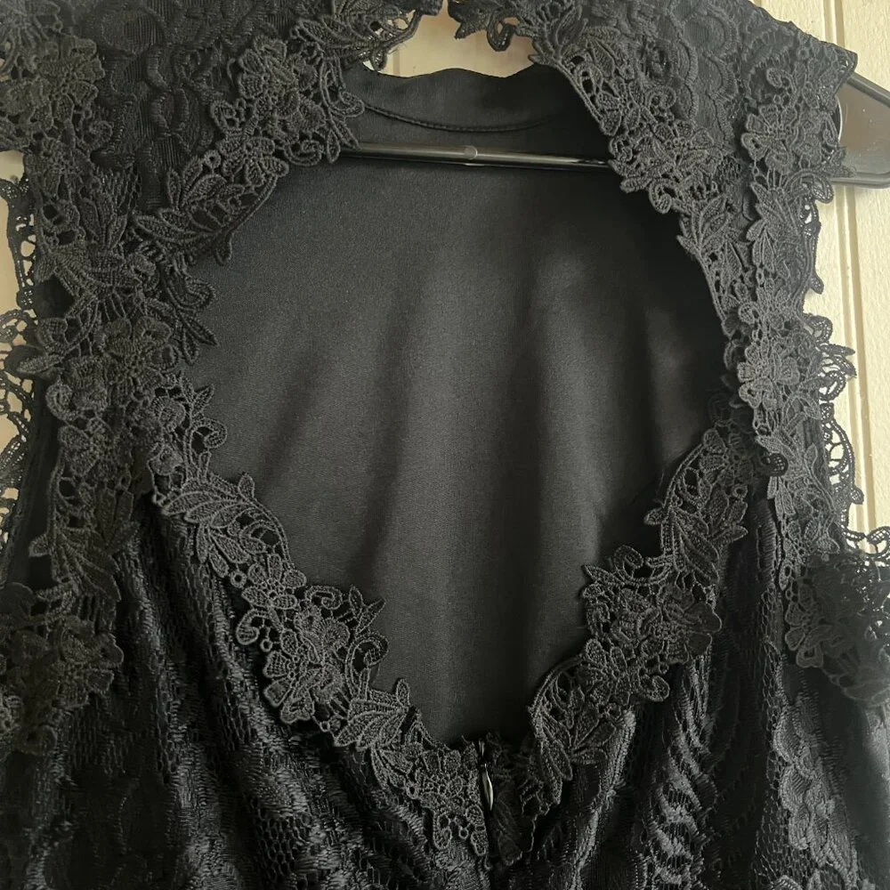 Francesca's Collections Black Lace Sleeveless Romper